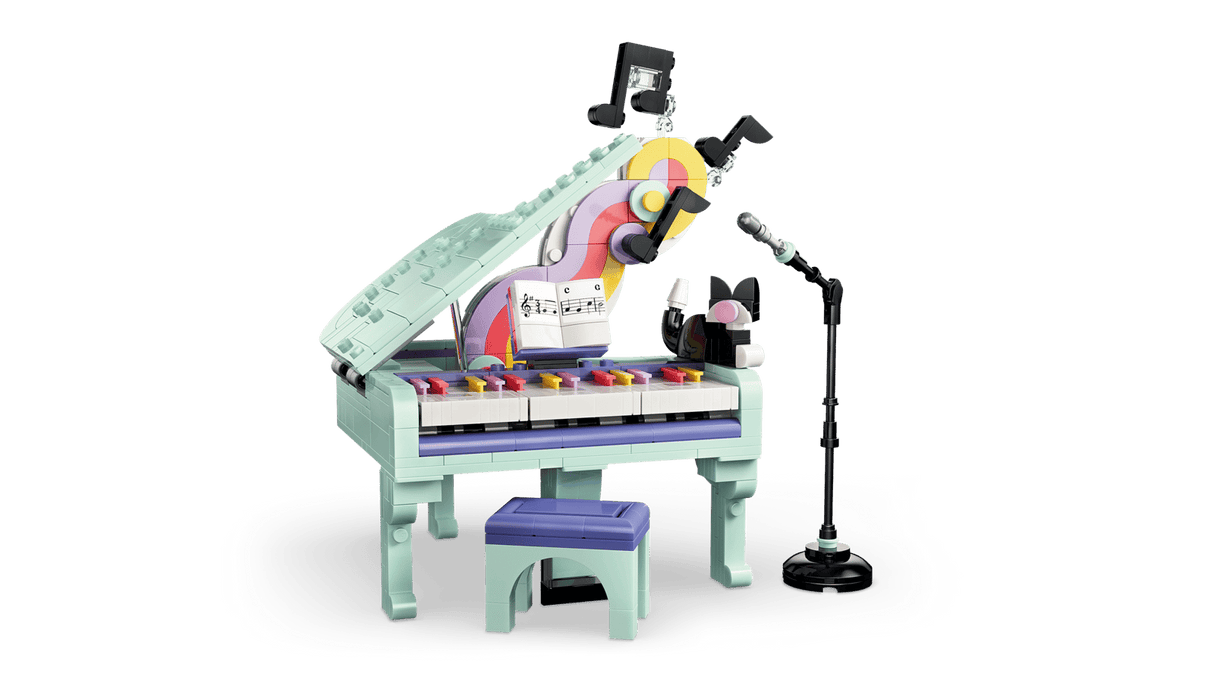 Music Decor Piano with Cat