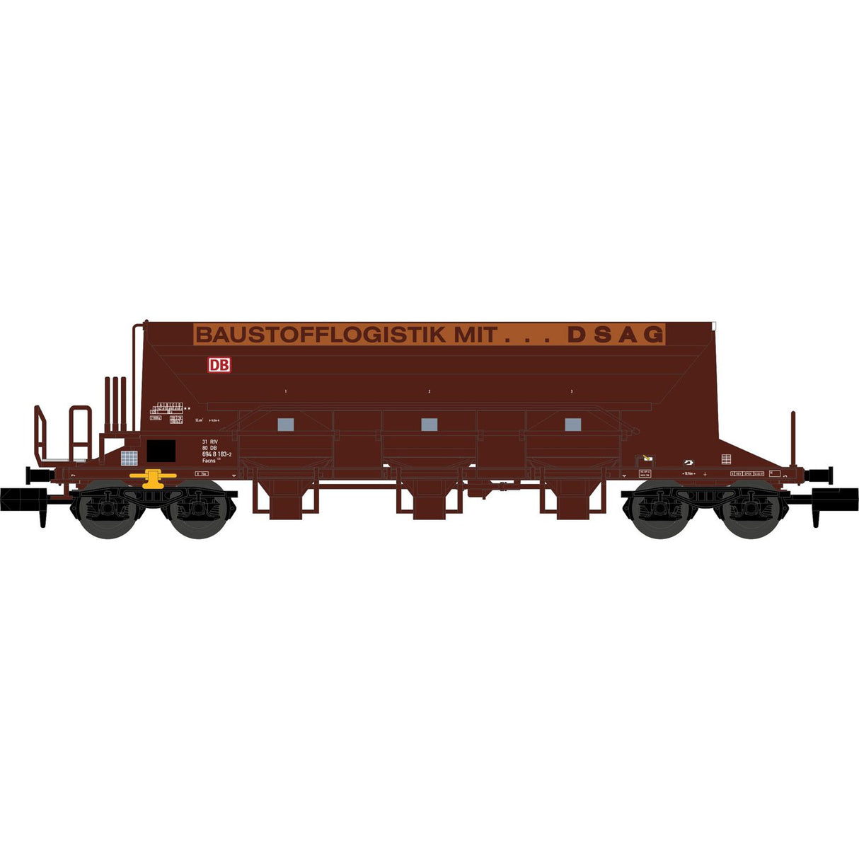 Gravel and Ballast Wagon Facns 133 “DSAG” Reddish Brown DB AG