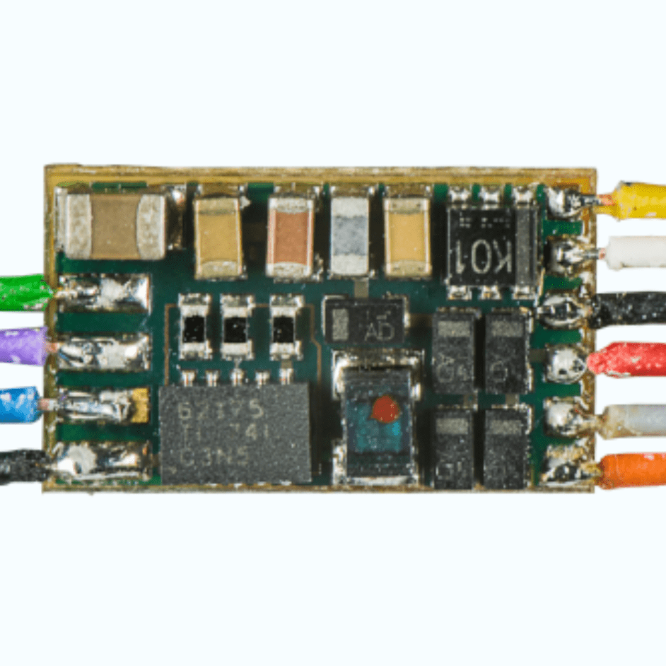 Vehicle decoder for miniature motors PD06A for SX1, SX2 and DCC, With 10 connection leads
