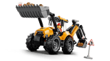 Yellow Backhoe Loader