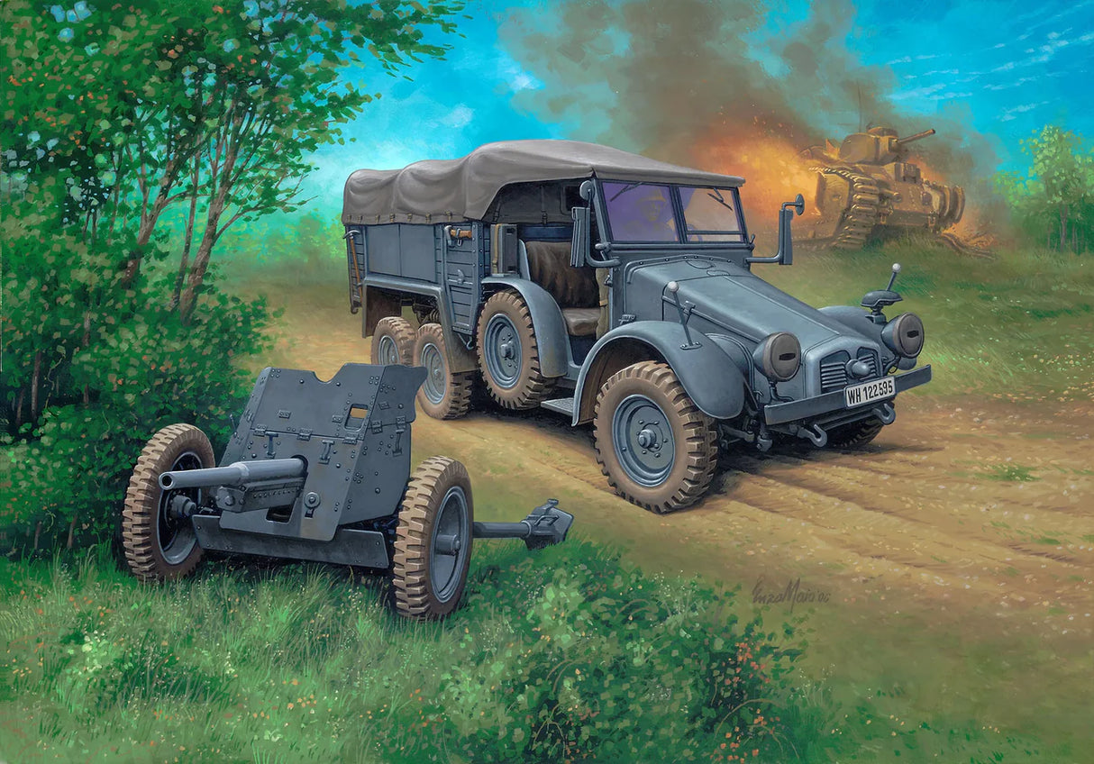 Starter Kit Krupp Protze Kfz 69 with 3.7cm Pak