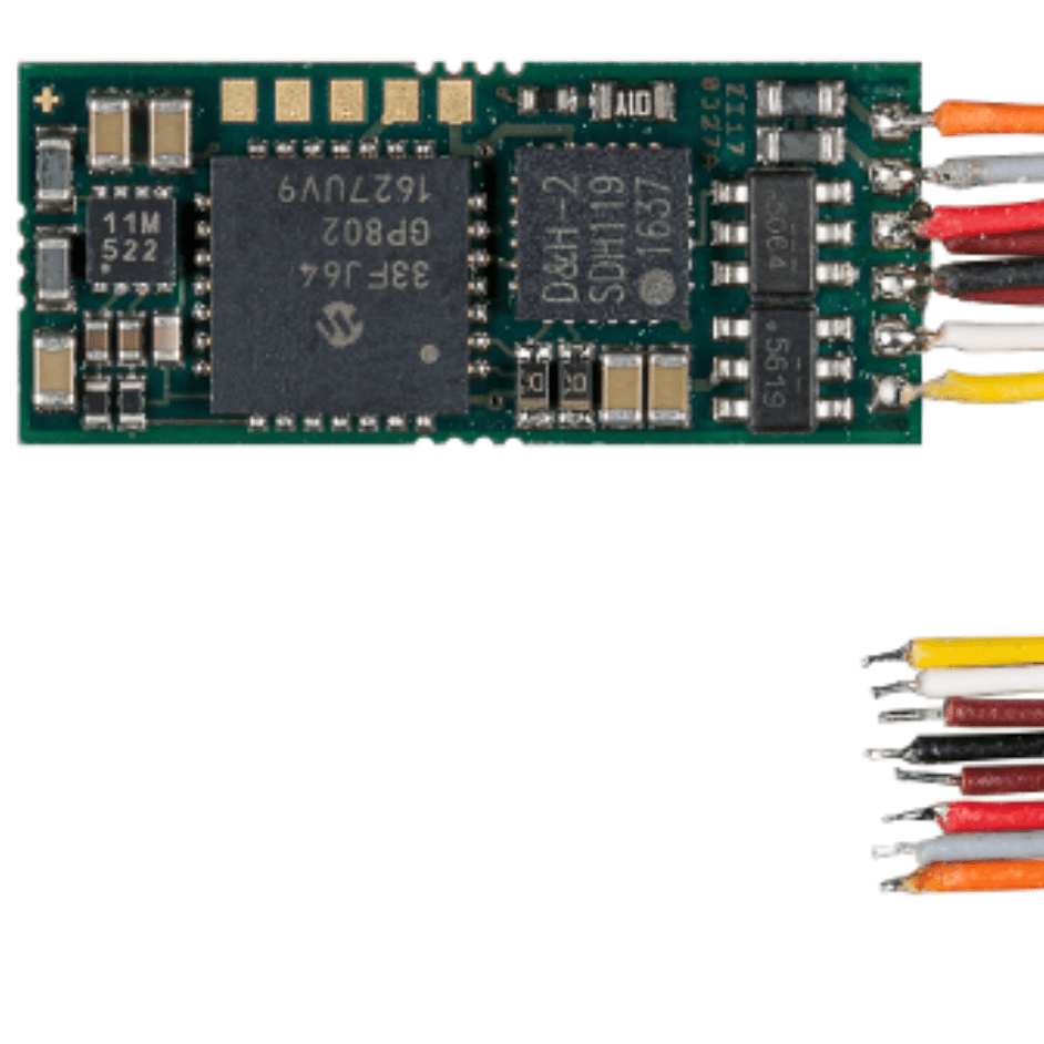 Vehicle sound decoder SD10A for SX1, SX2, DCC and MM, With 8 connection wires