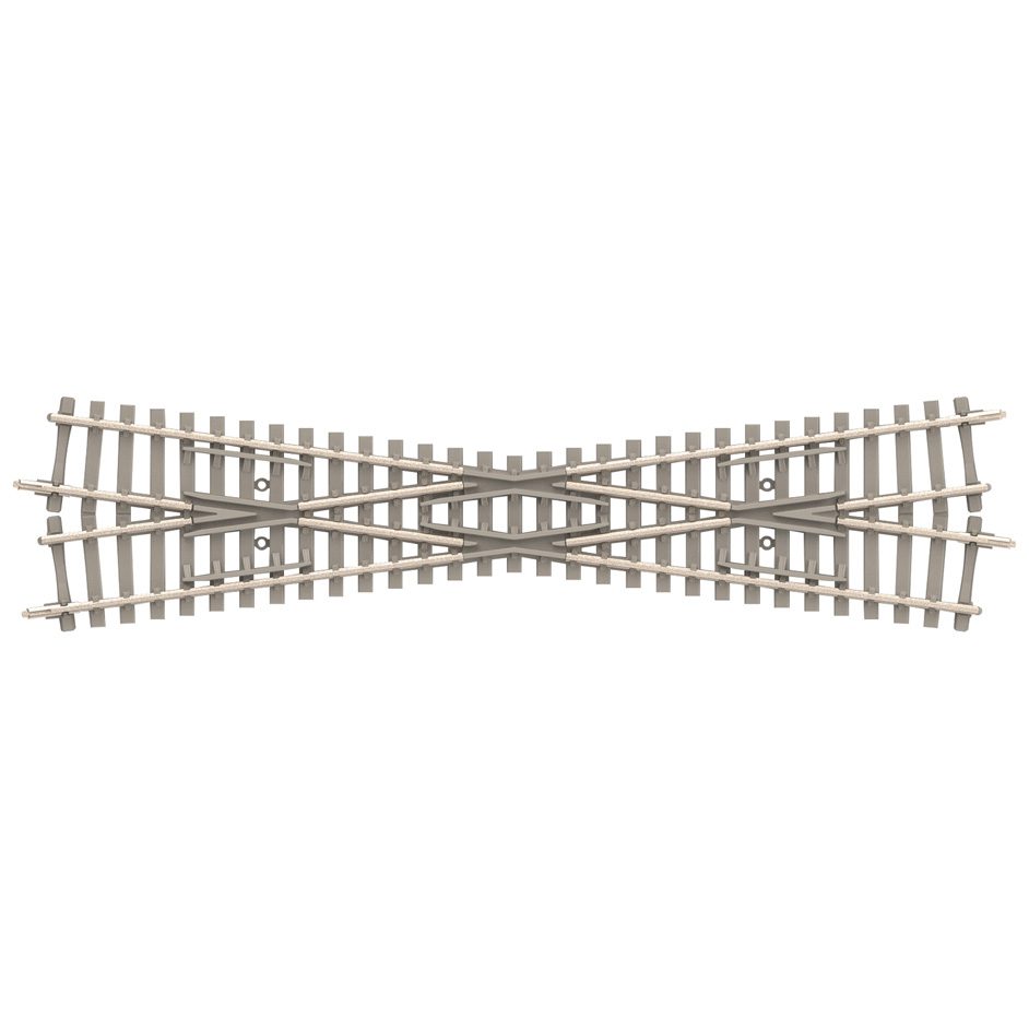Minitrix Crossing - 15° with Concrete Ties Length 129.8 mm / 5-1/8"