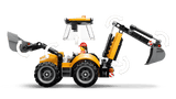 Yellow Backhoe Loader