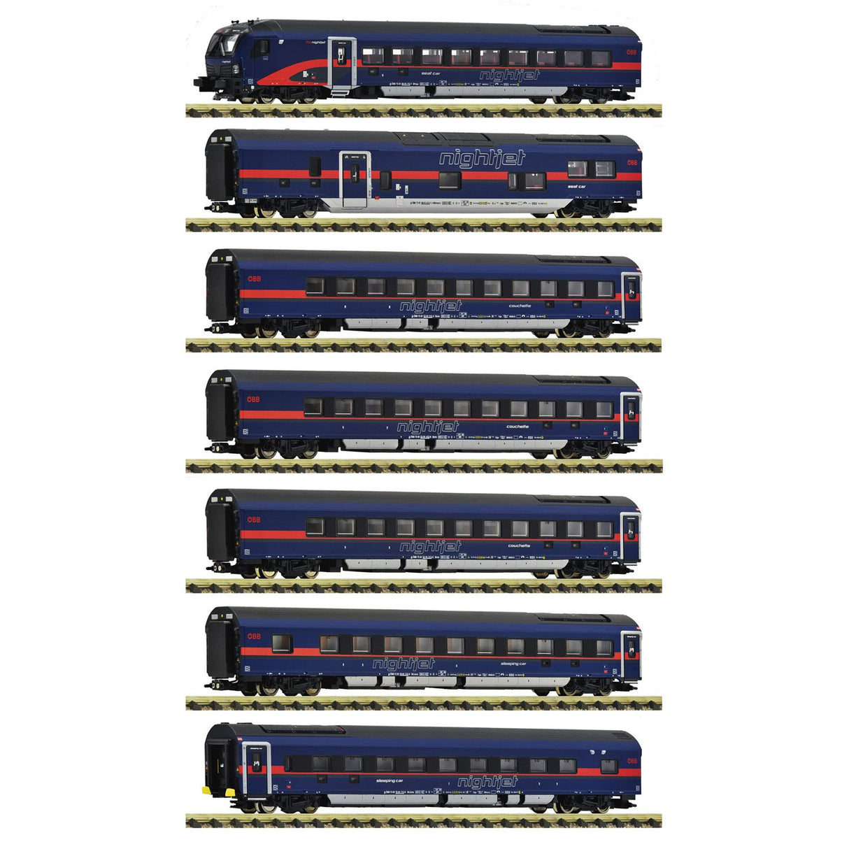 7 Piece Set: Nightjet, ÖBB