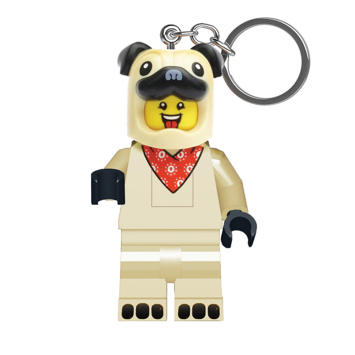 Pug Costume Guy Keychain Light