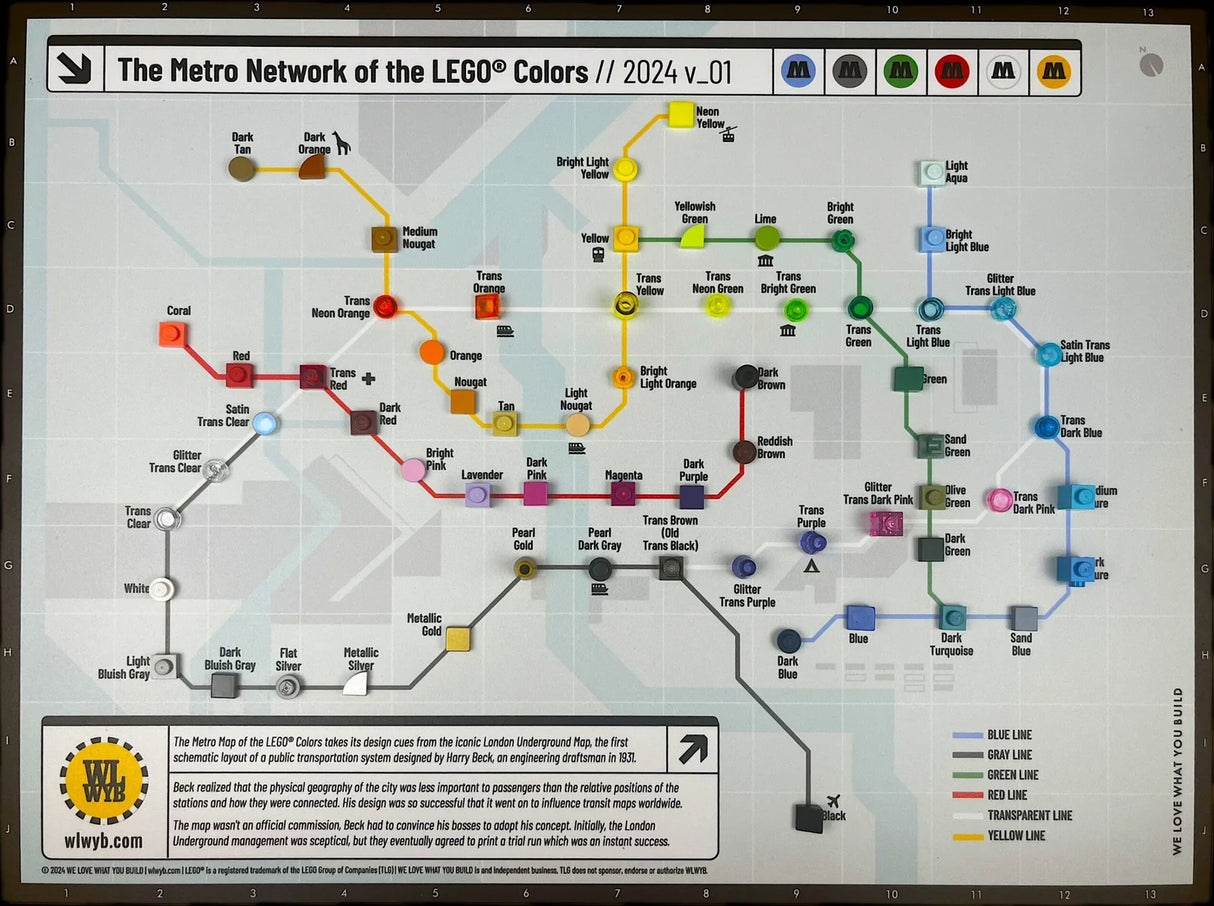 Metro Map of the LEGO Colors | 2024 v_01