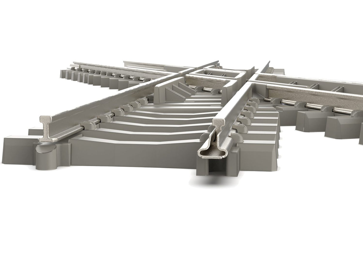 Crossing - 30° with Concrete Ties, Length 104.2 mm / 4-1/8"