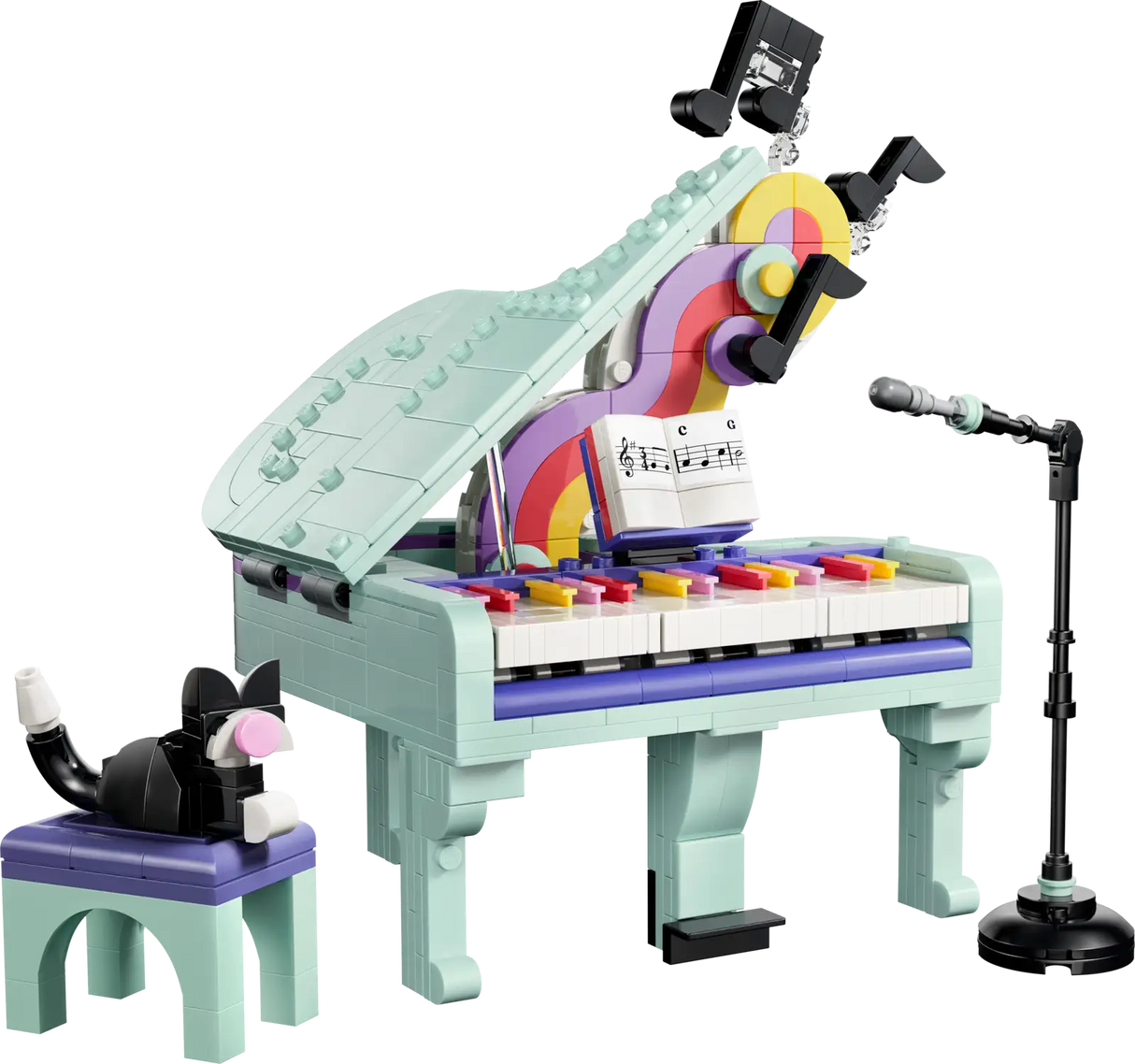 Music Decor Piano with Cat