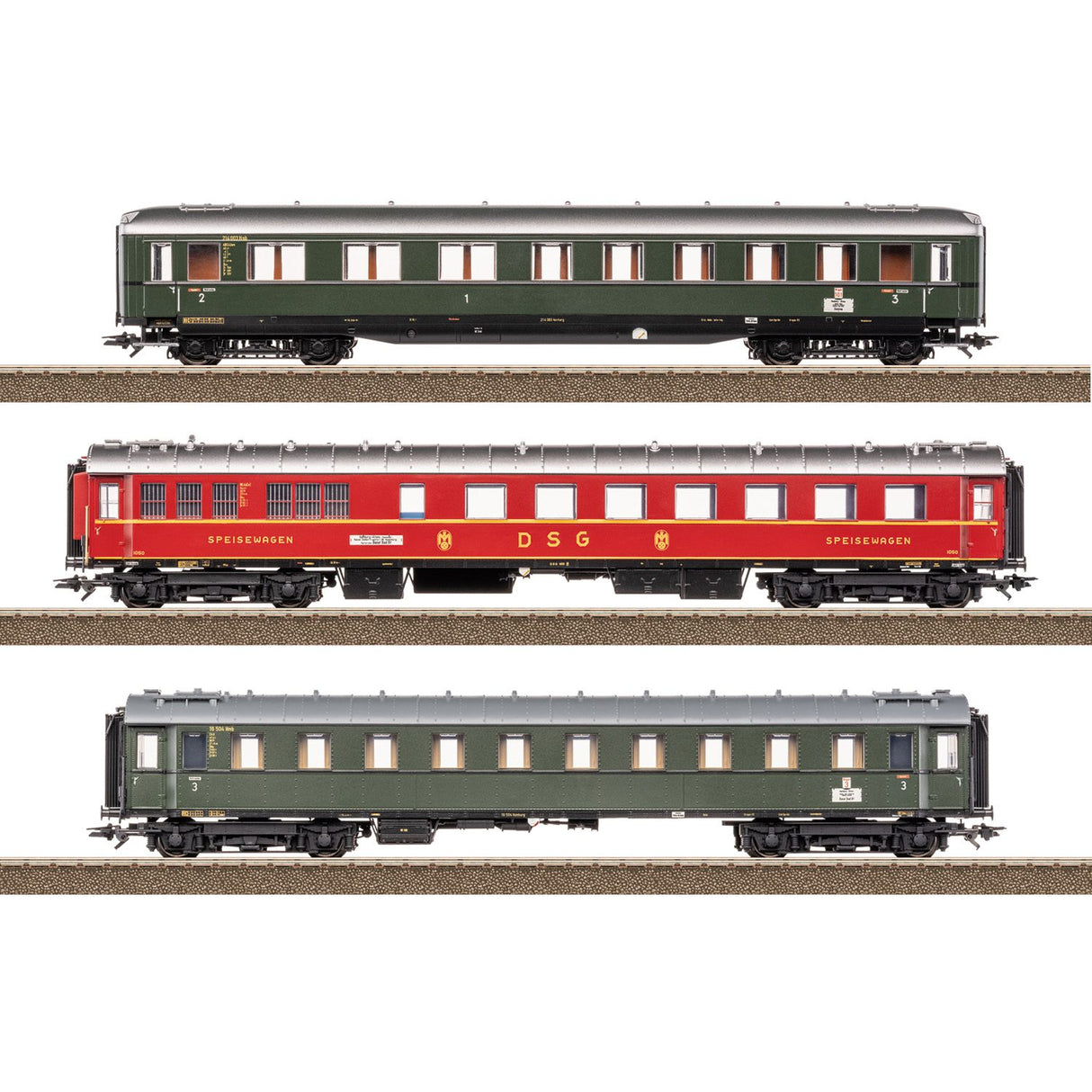 Express Train Passenger Car Set 2 for the “D 74”