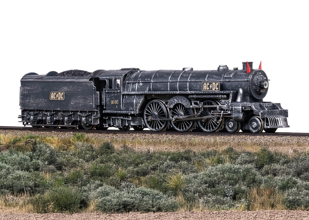 "Black Ice" Steam Locomotive with a Tender