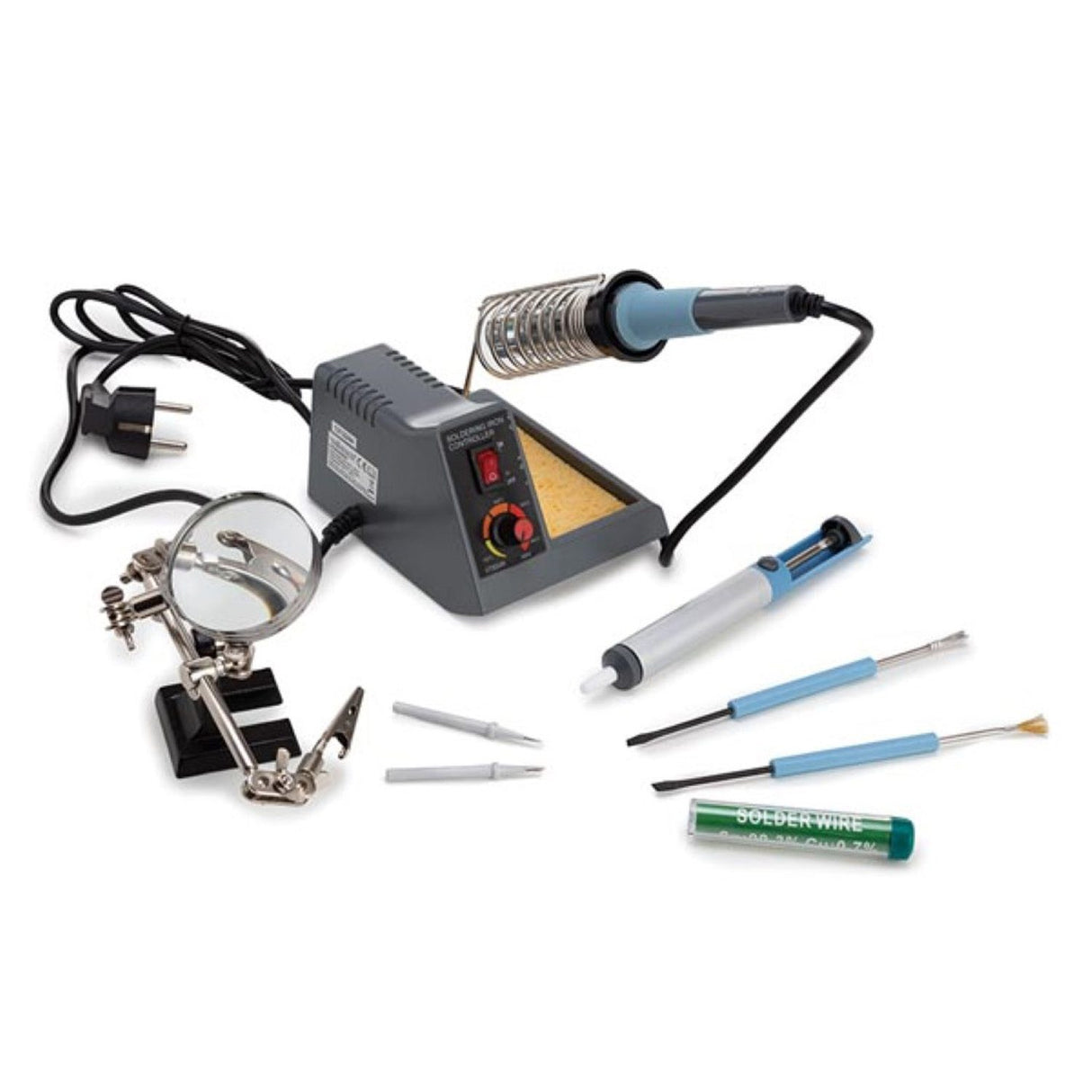 Soldering station set 40–48 W with LED indicator, adjustable temperature 150–480 °C, including accessories, ideal for professionals and DIY enthusiasts