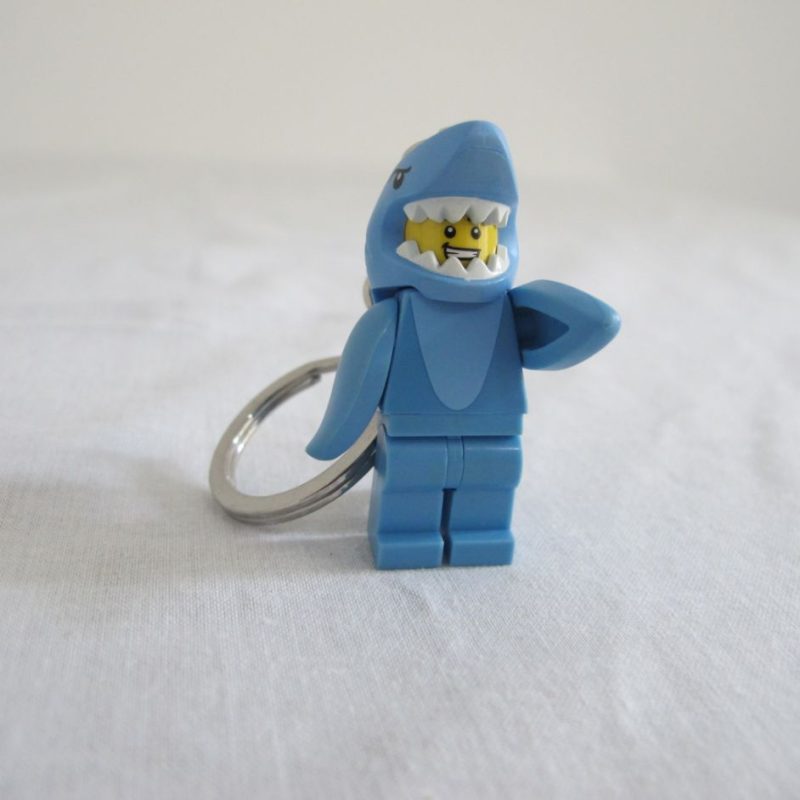 Keychain minifigure in shark costume