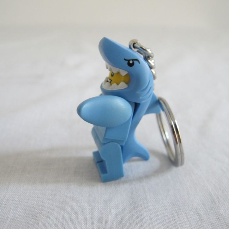 Keychain minifigure in shark costume