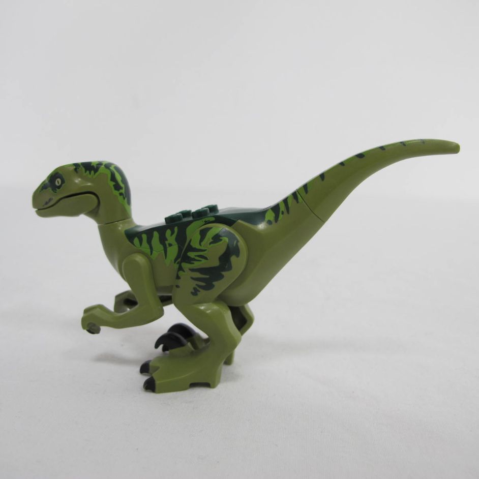 Dinosaur Raptor / Velociraptor with Dark Green Back, Lime Markings and ...