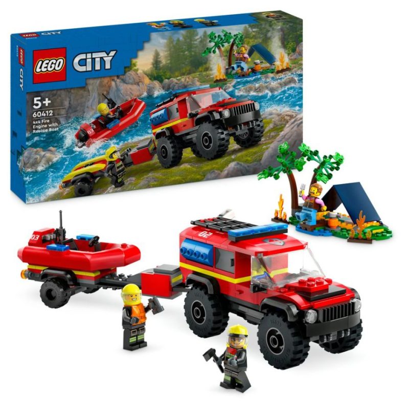 Lego City 60412 4X4 Fire Engine With Rescue Boat