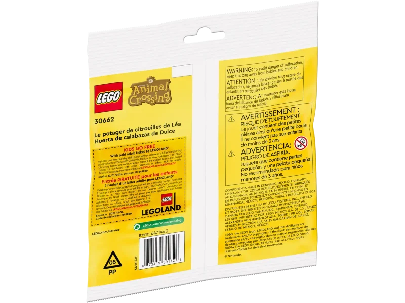 LEGO Animal Crossing 30662 Maple's Pumpkin Garden polybag backside