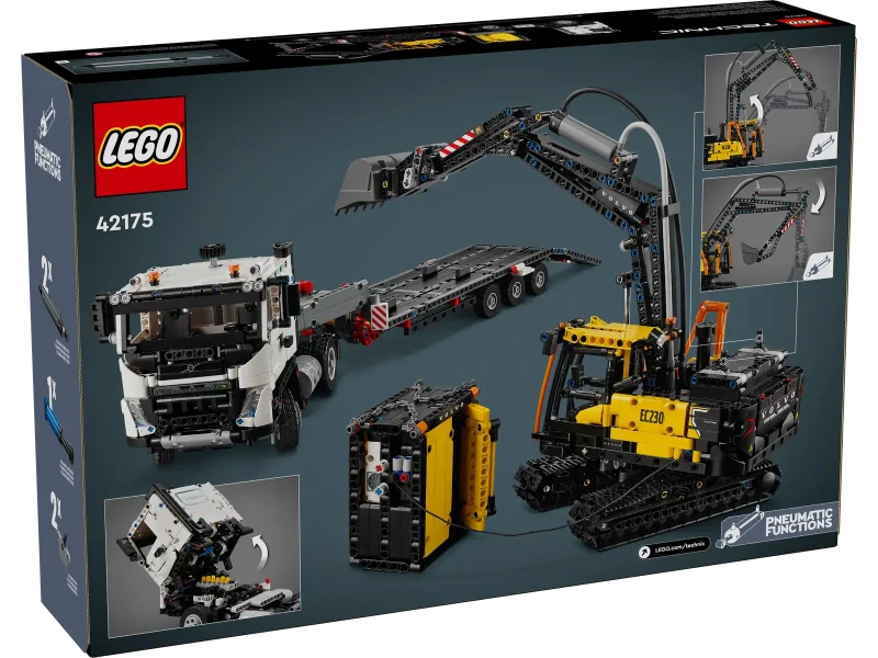 LEGO Technic 42175 Volvo FMX Truck & EC230 Electric Excavator box backside