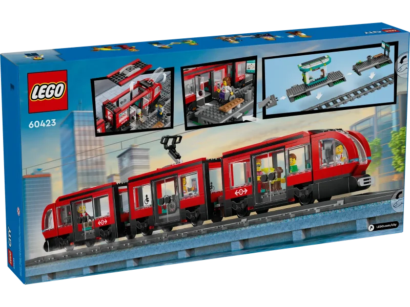LEGO City 60423 Downtown Streetcar and Station box backside