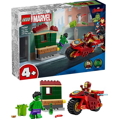 LEGO Marvel 76287 Iron Man with Bike and the Hulk
