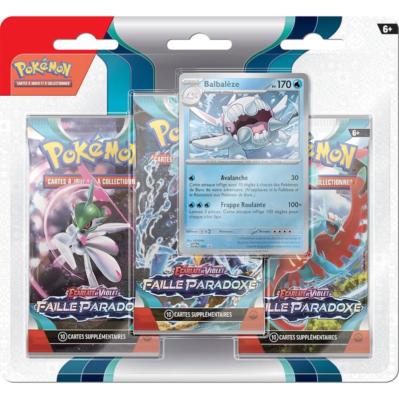 187-55685 Pokemon JCC: 3 Ecarlete et Violet Faille Paradoxe Booster & Balbaleze carte