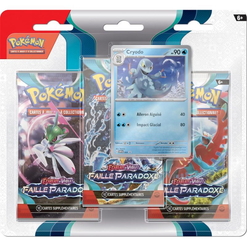 187-55685 Pokemon JCC: 3 Ecarlete et Violet Faille Paradoxe Booster & Cryodo carte