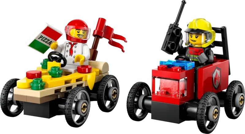 LEGO City 60458 Pizza vs. Fire Truck Race Car Pack