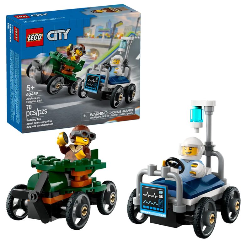 LEGO City 60459 Airplane vs. Hospital Bed Race Car Pack