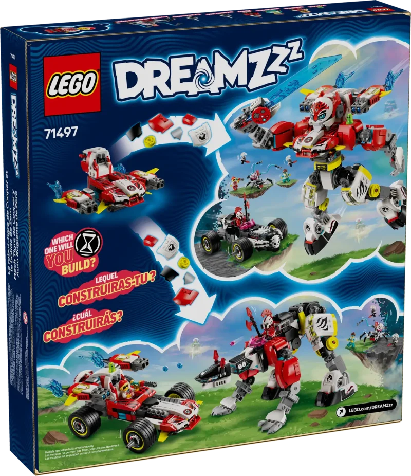 LEGO Dreamzzz 71497 Cooper's Tiger Mech & Zero's Hot Rod Car Packaging