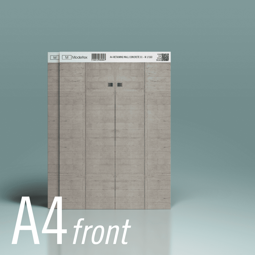 Modeltex Retaining Wall Concrete 01 - A4-RETWALLCONC_01-N1160
