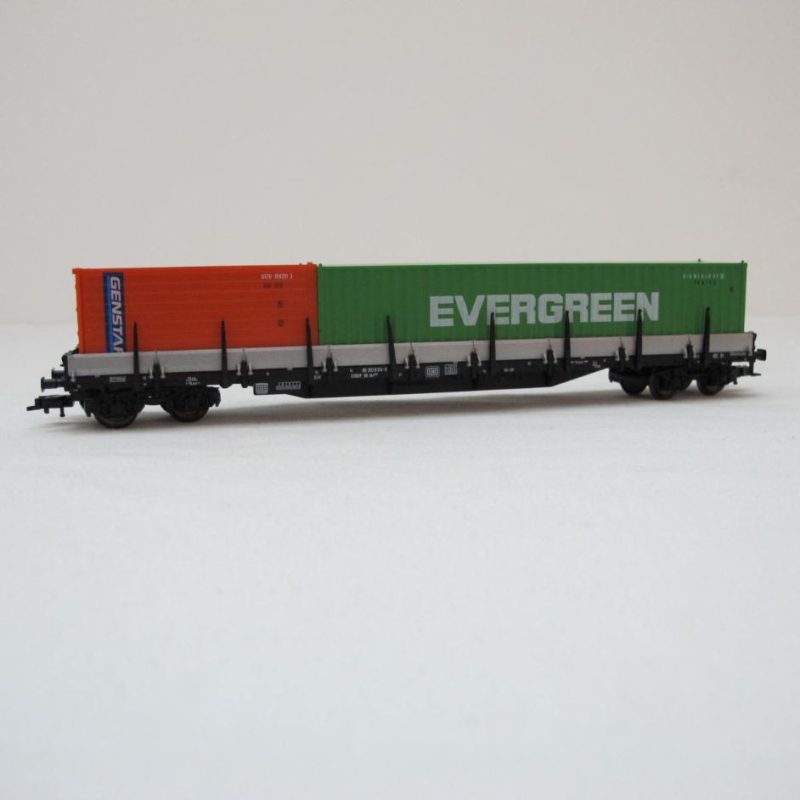 Freight wagon swivelling stanchion wagon loaded with 2 DB containers - Image 8