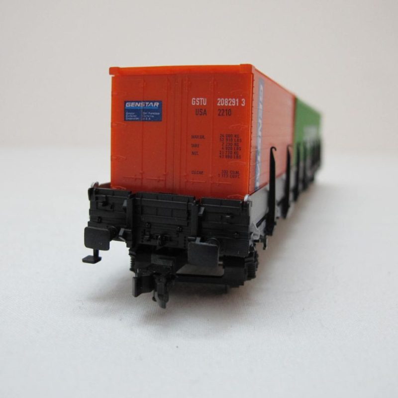 Freight wagon swivelling stanchion wagon loaded with 2 DB containers - Image 9