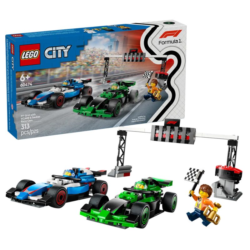 LEGO City 60474 F1 Grid with VCARB & Sauber Race Cars