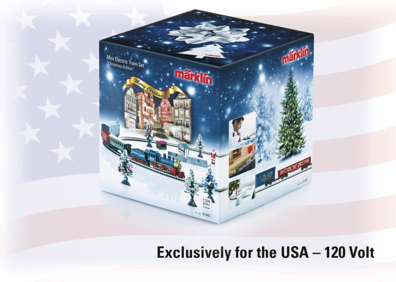 Märklin Christmas Starter Set. Exclusively for the USA 120 Volts. Steam Freight Train with an Oval of Track (81846)