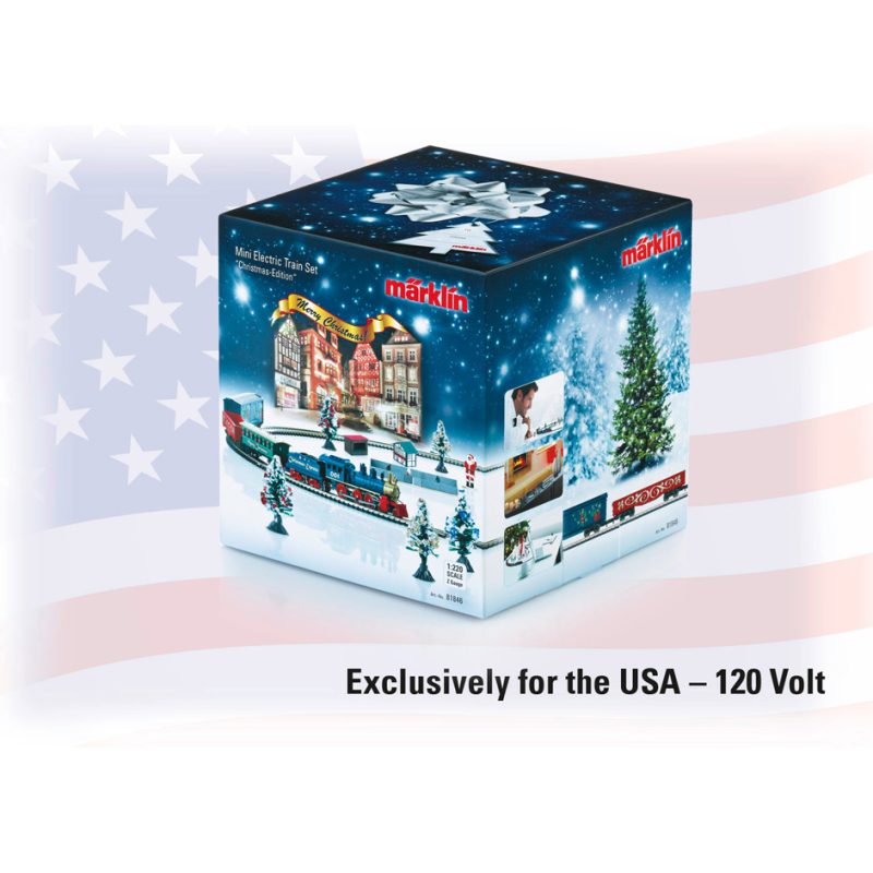 Märklin Christmas Starter Set. Exclusively for the USA 120 Volts. Steam Freight Train with an Oval of Track (81846)