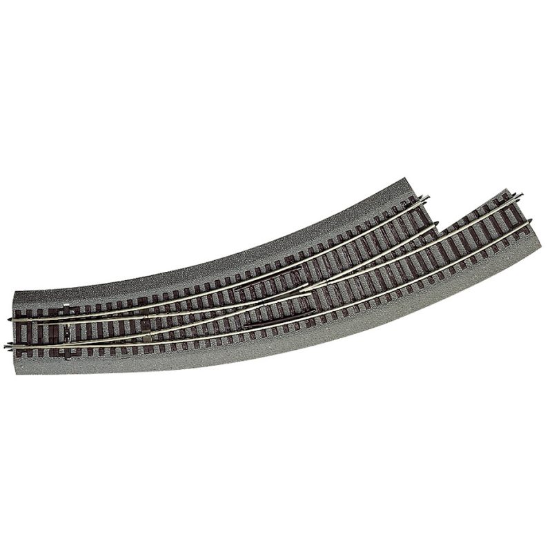 Curved turnout left hand BWl5/6 with bedding, manually operated