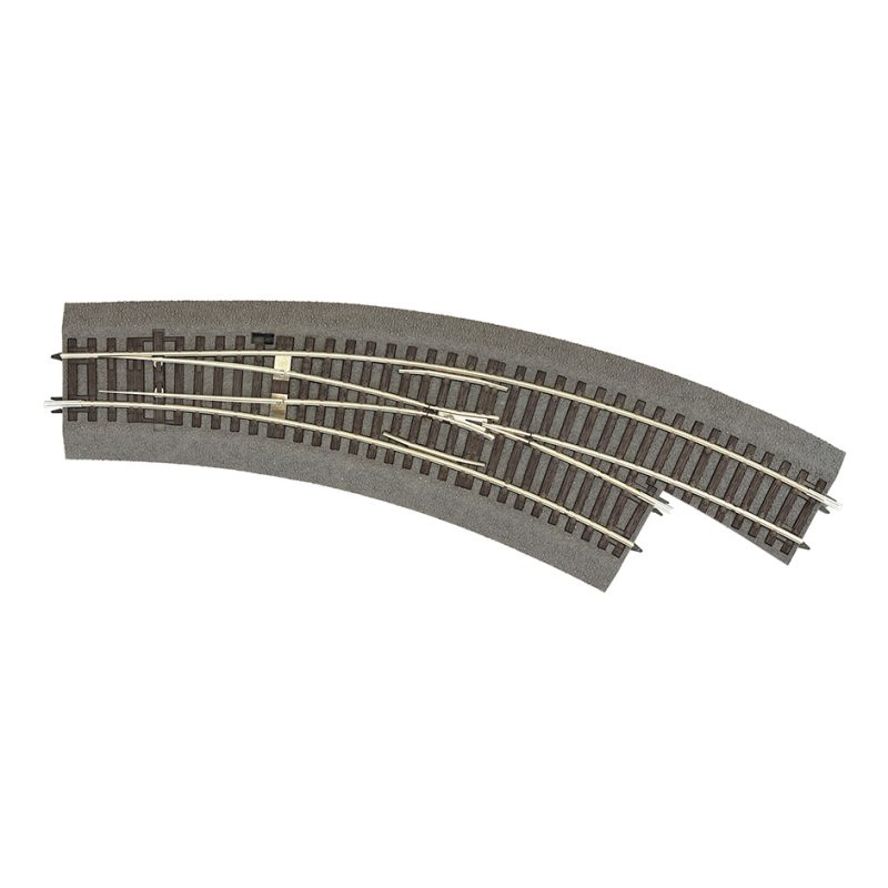 Curved turnout right hand BWr3/4 with bedding, manually operated