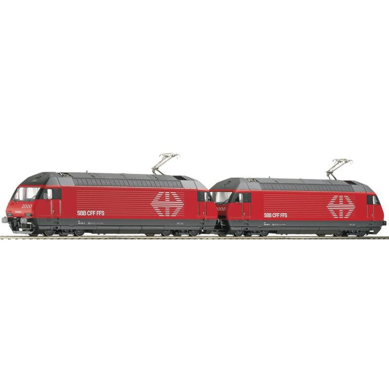 Two SBB Re460 series electric locomotives in double traction