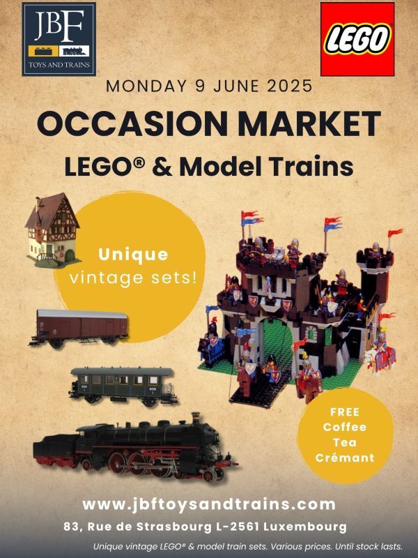 A4 Poster - LEGO Occasion Market 2025 Advertisement JBF Toys and Trains Occassion Market LEGO and Model Trains
