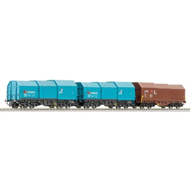 Roco SBB Set Sliding Wall Wagons, 3-piece (66103)