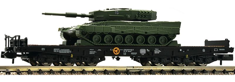 Heavy goods wagon type Samms, DB, with Leopard 2
