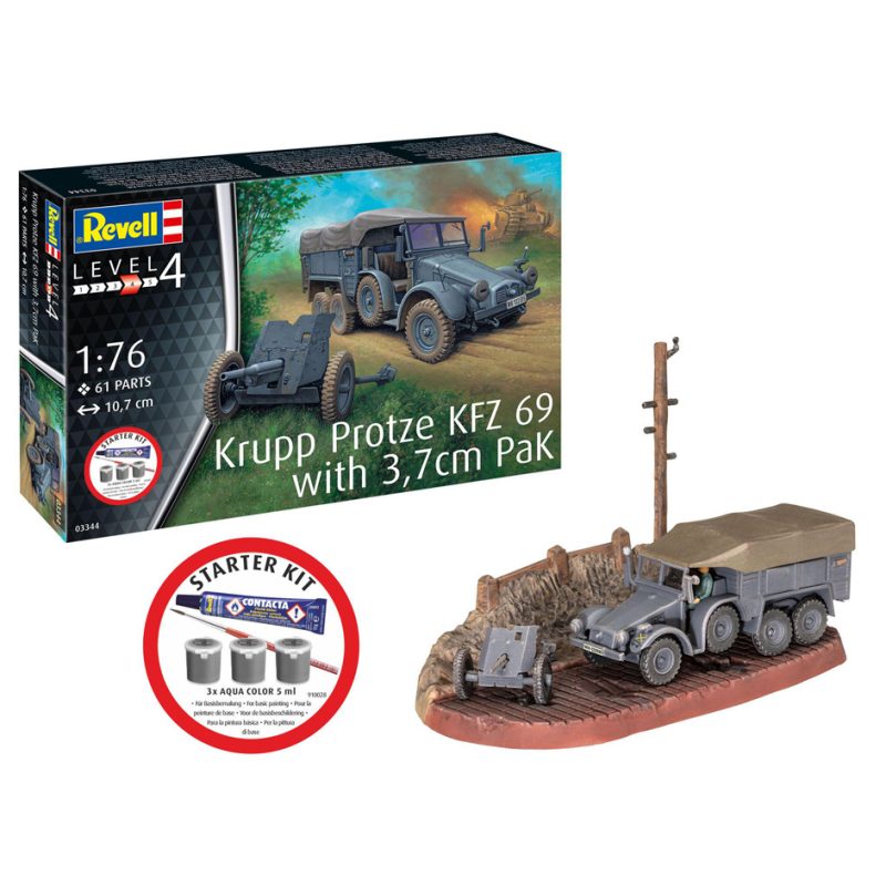 Revell Starter Kit Krupp Protze Kfz 69 with 3.7cm Pak 73344