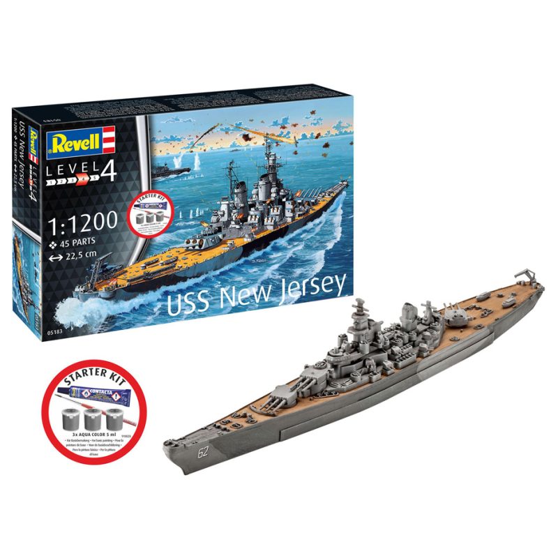 Revell Starter Kit Battleship Us New Jersey 75183