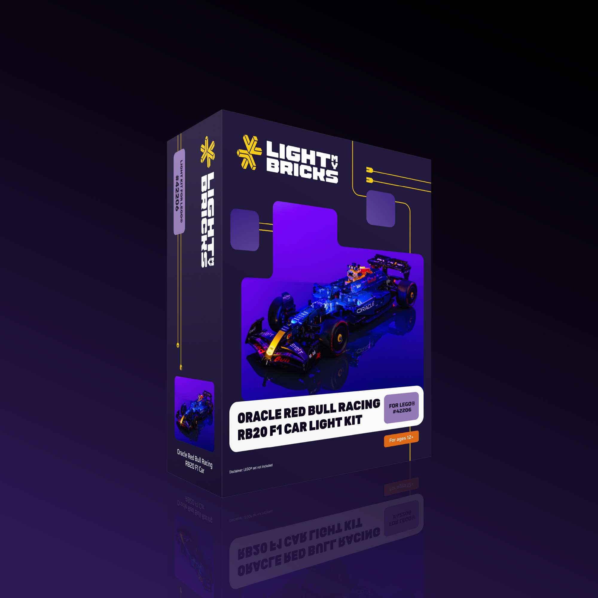 Light My Bricks (LMB) 2.0 Light Kit for LEGO #42206 Oracle Red Bull Racing RB20 F1 Car Packaging