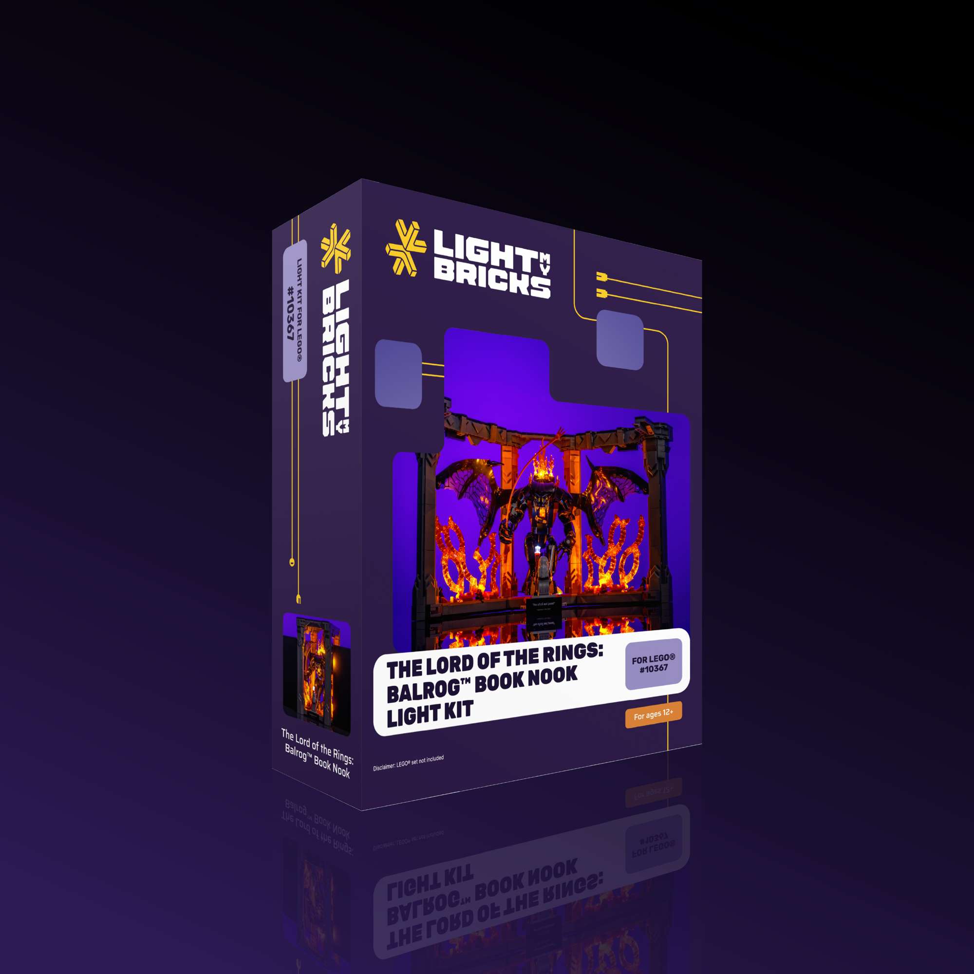 Light My Bricks (LMB) 2.0 Light Kit for LEGO #10367 The Lord of the Rings Balrog™ Book Nook Packaging