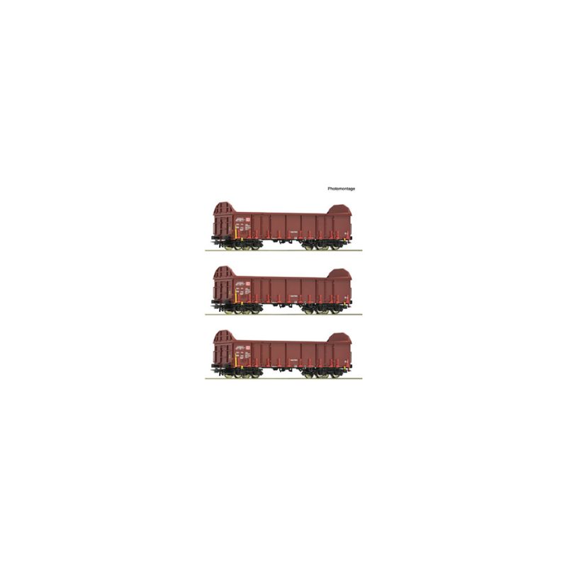 3 piece set: Open goods wagons, DB AG