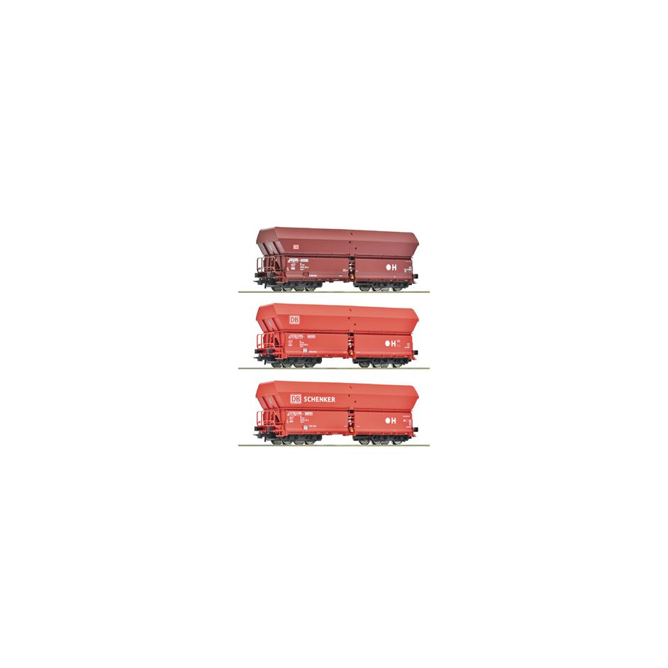 3 piece set: Self unloading hopper wagons, DB AG