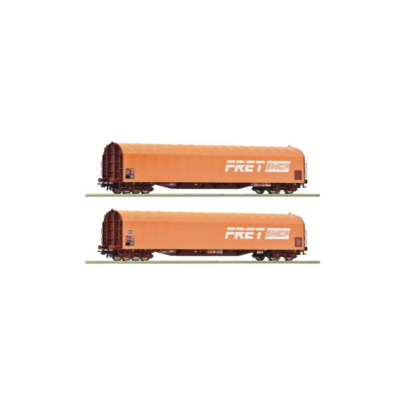 2 piece set: Sliding tarpaulin wagons, SNCF