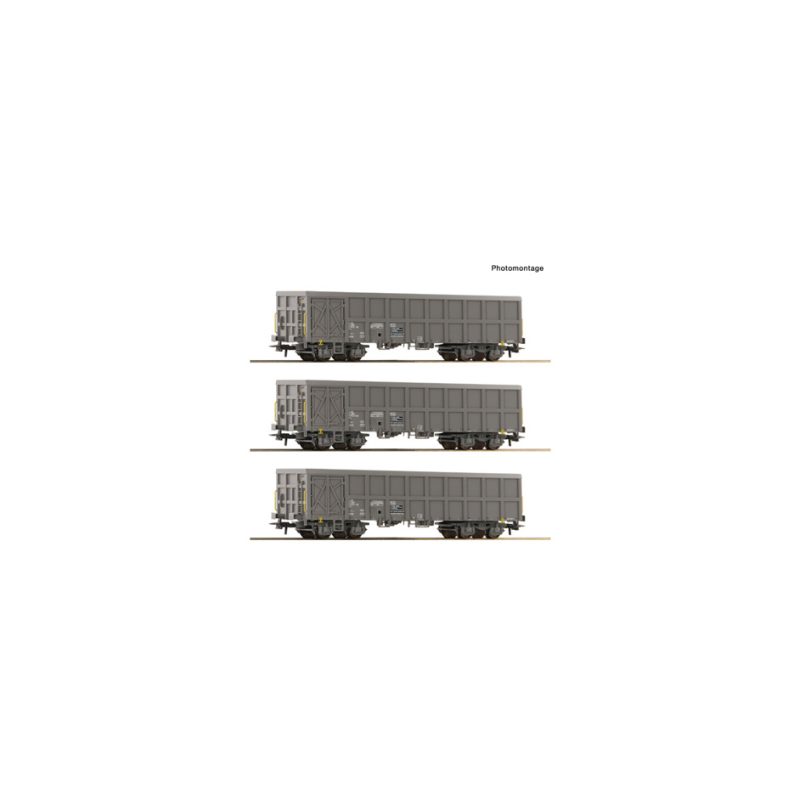 3 piece set: Open goods wagons, SNCF