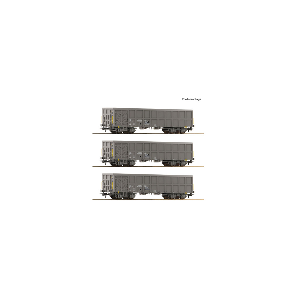 3 piece set: Open goods wagons, SNCF